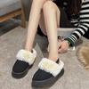 Fashion 2024 New Leather Women Fashion Winter Indoor Solid Color Suede Fur Slippers Ladies Home Platform Warm Slip-on Women's Shoes
