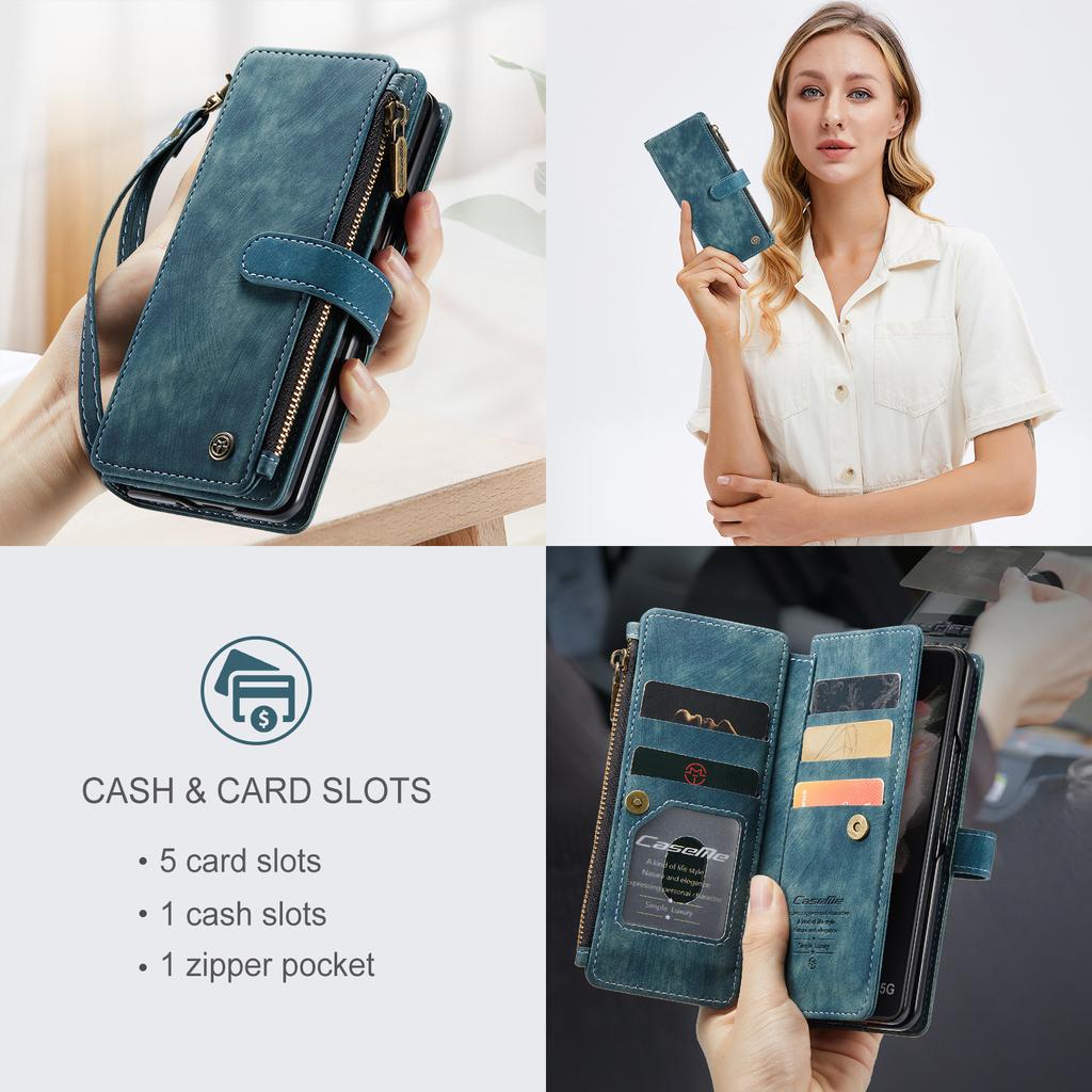 Складной кожаный чехол-кошелек с защитой от пыли для Samsung Galaxy Z Fold 4 Fold4 Fold 3 Fold3 5g S23 Ultra S22 S21 Plus S20 Fe