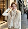 New imitation fox fur vest women's autumn and winter stand-up collar short furry vest outer wear stacked coat