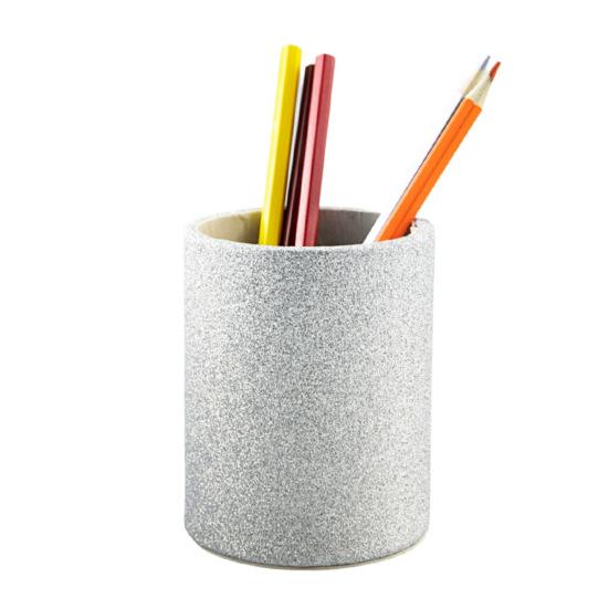 Круглый держатель для карандашей из искусственной кожи, настольный органайзер для хранения ручек, канцелярских принадлежностей, ножниц, контейнер для дома, школы, офиса, общежития