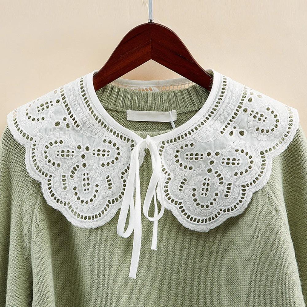 Hollow Out Shawl Wrap Lapel Blouse Lace Shawl Detachable Lolita Doll Collar Student Decor