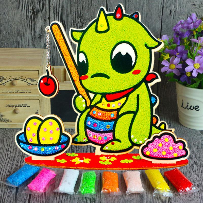 3D Wood Snowflake Clay Painting Children DIY Creative Colorful Mud Painting Board Art Painting Tool Child