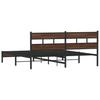 Metal Bed Frame without Mattress Brown Oak Effect 183 x 213 cm