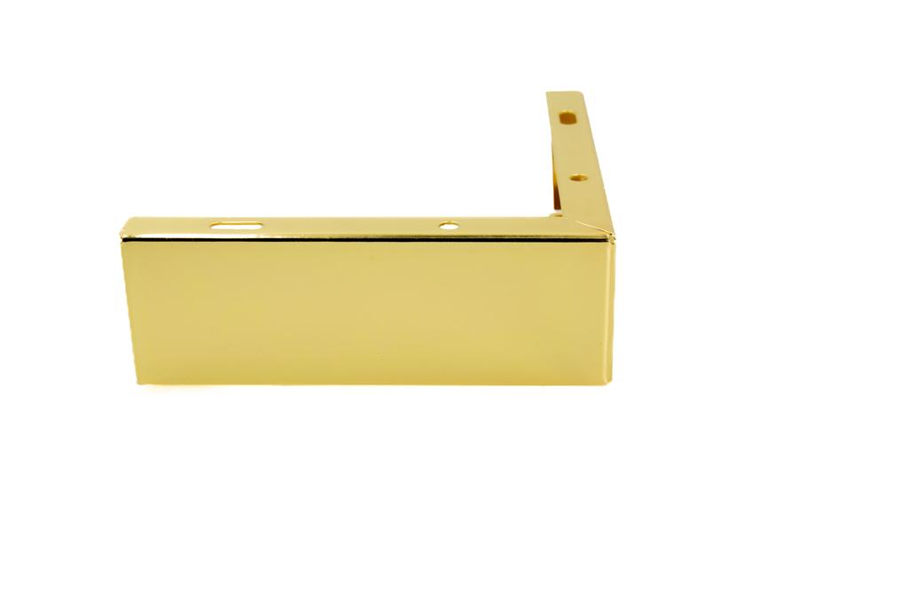 Corner furniture leg, gold chrome, height 5.5 cm
