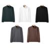 Men Turtleneck Base Shirt Solid Color Long Sleeve Thin Stretchy Tops Autumn Winter Style Base Layer Tops