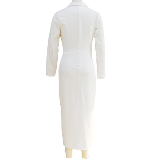 Женское миди платье-футляр бодикон с лацканами, V-образным вырезом и рукавами 3/4, офисное деловое платье, формальное коктейльное платье для работы с разрезом, платье-карандаш