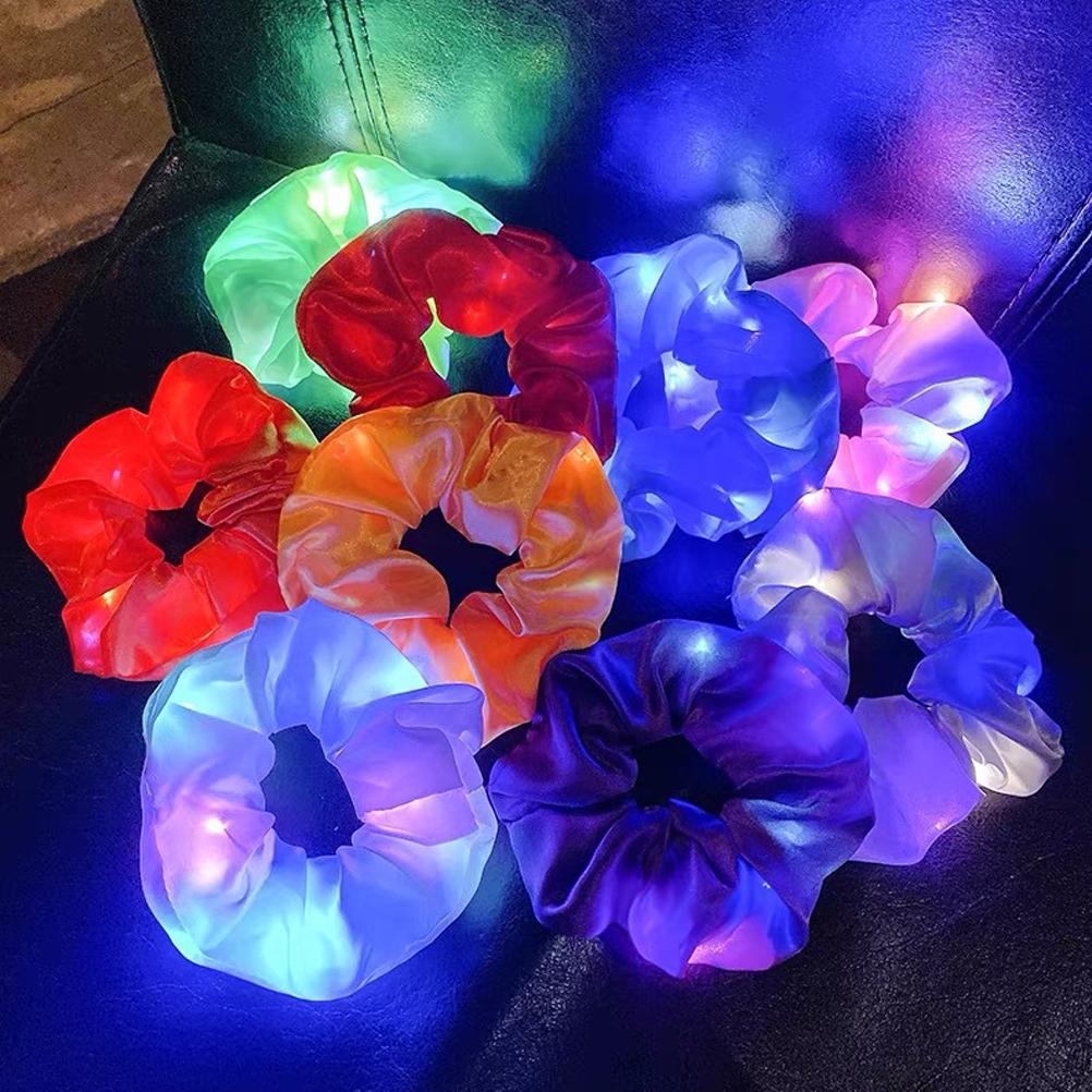 6 шт. светодиодные резинки для волос эластичные светящиеся резинки для волос для женщин девочек Хэллоуин Рождественская вечеринка