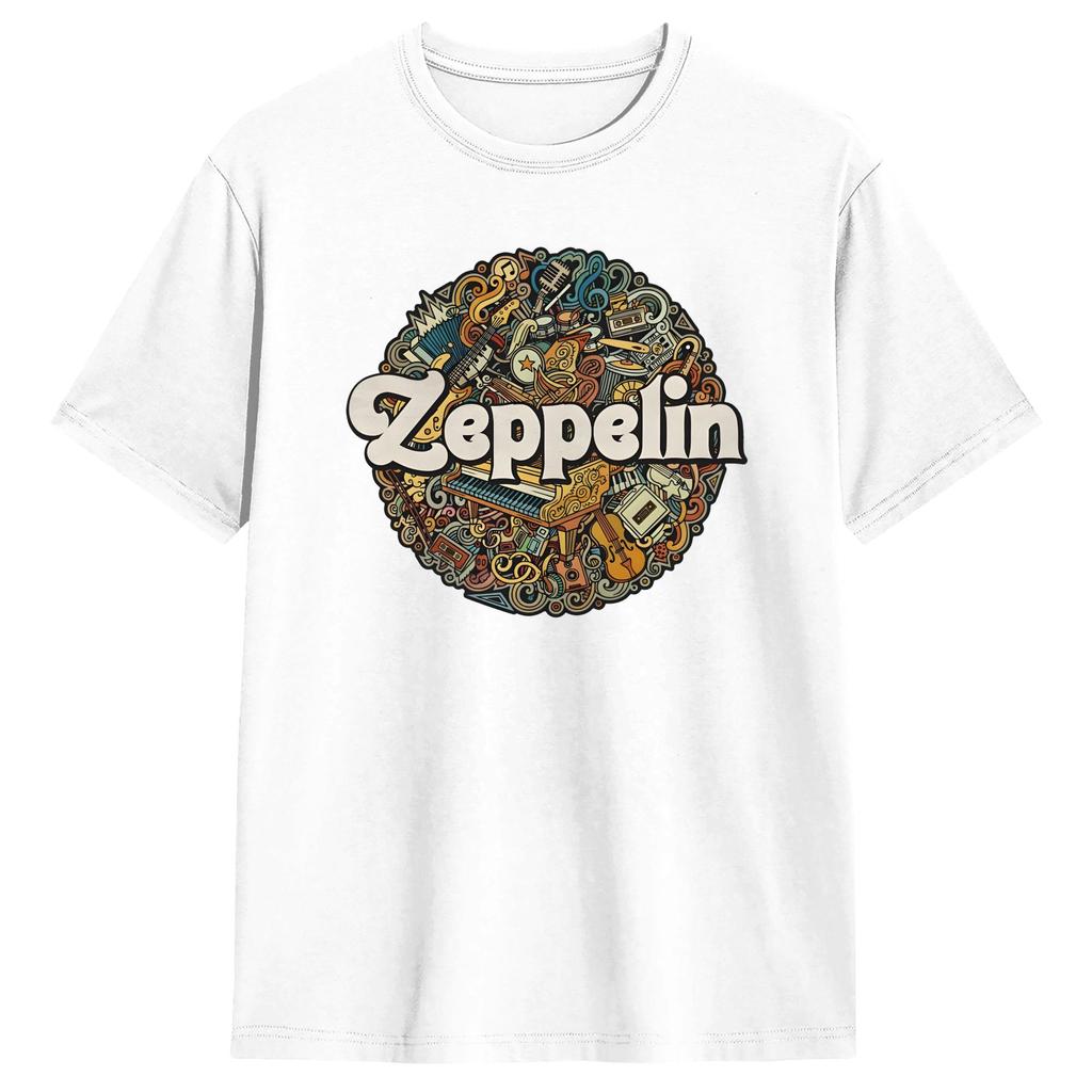 Retro Doodle Leds Zeppelins TShirt Beach Hip Hop TShirts Cotton ONeck 4XL 5XL 6XL Top Tees ShortSleeve Funny Tshirt