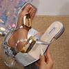 Women Slippers Luxury Large Size Shoes Metal Hollow Sexy Slippers Square Head Flip Flops Soft Sole Platform Sandals Slides Women