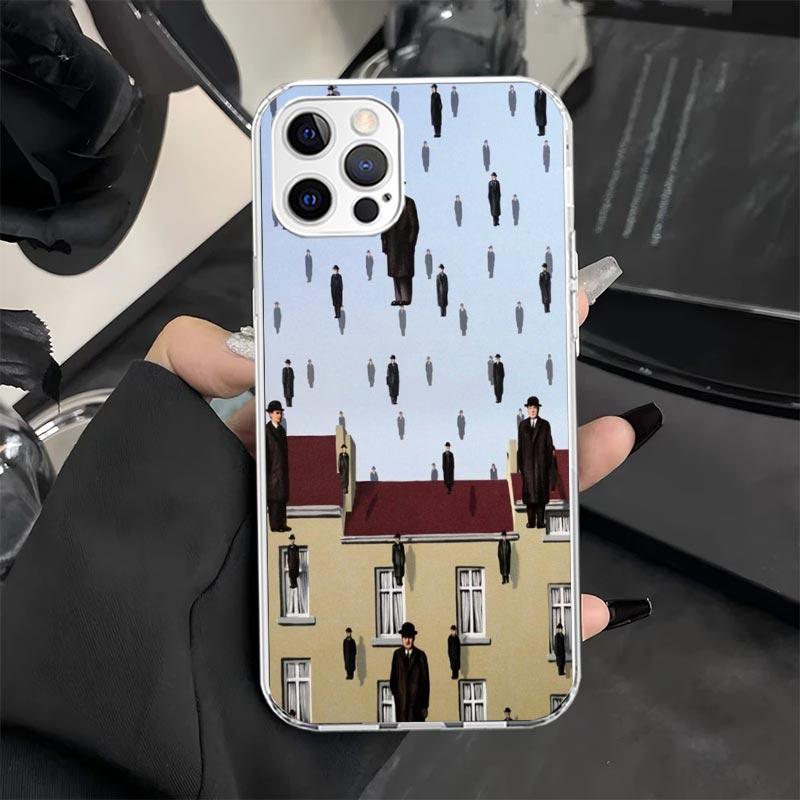 Чехол для телефона с рисунком Рене Магритта для iPhone 11 12 13 Mini 14 15 Plus 16 Pro Max 17 Air 16E 7 8 SE 17ProMax Мягкий чехол Fundas 11 12 1