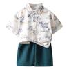 Kids Fashion Short-sleeved Shirt Set Summer Boys Casual Shorts Set