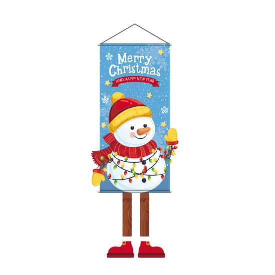 Christmas Flags Door Banner Xmas Element Foldable Easy To Hang Create Festive Atmosphere Home Decoration
