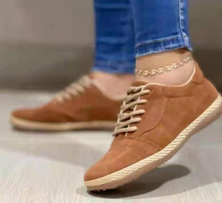 Plus Size Women's Shoes 2024 Spring Autumn Round Toe Lace-up Light Casual Women's Shoes Vintage Comfort Flat Women Loafers