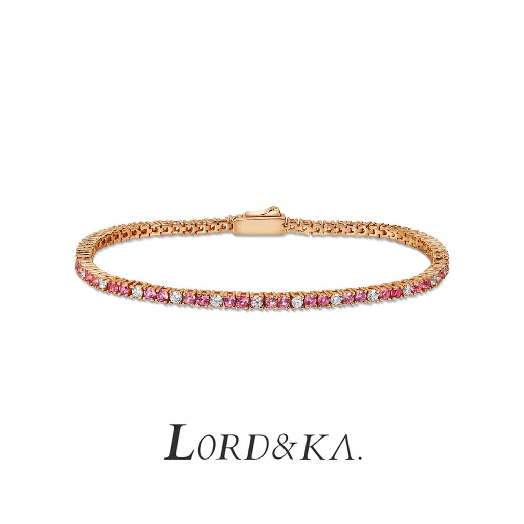 Теннисный браслет с градиентными розовыми бриллиантами 2 мм - Роскошный 925 стерлингового серебра, дизайн "Звездный свет" для женщин