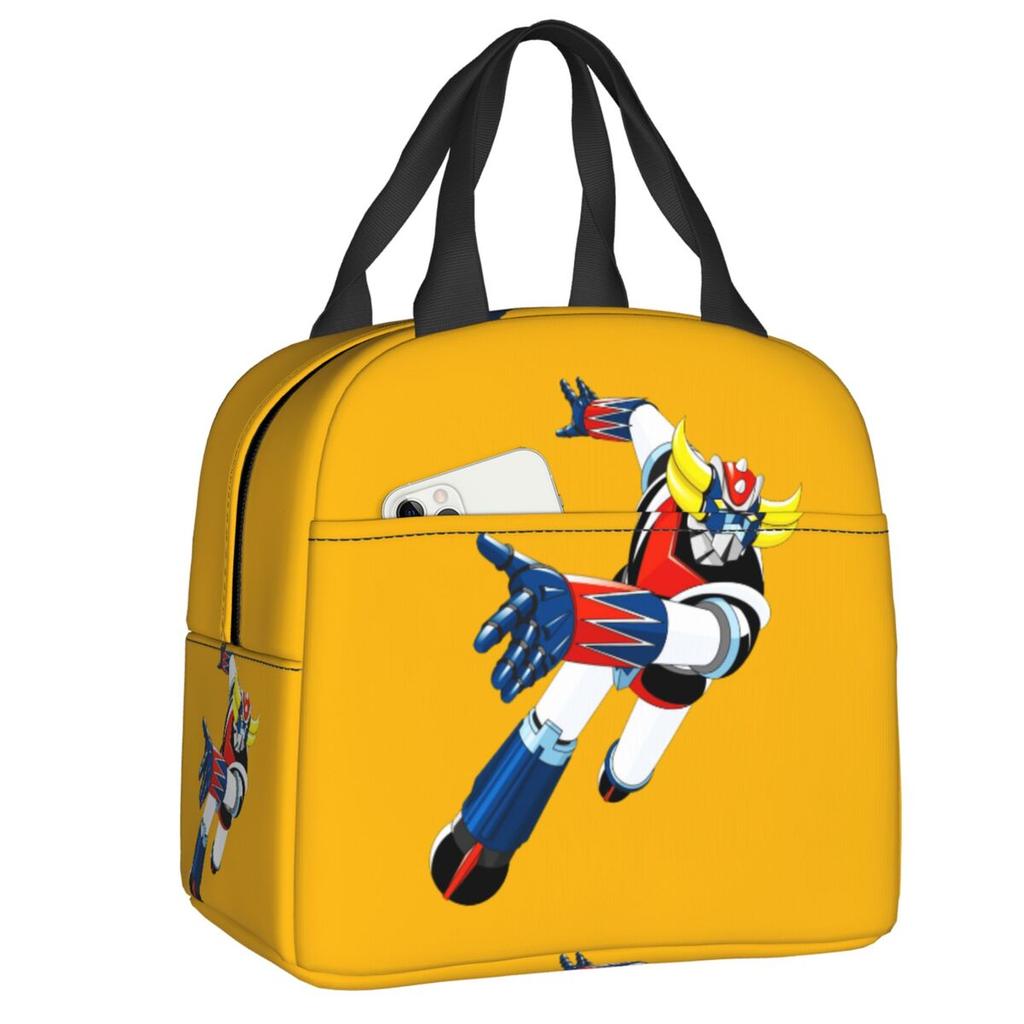 Custom Ufo Robot Grendizer Goldrake Mazinger Z Resuable Lunch Boxes Women Leakproof Thermal Cooler Food Insulated Lunch Bag Work