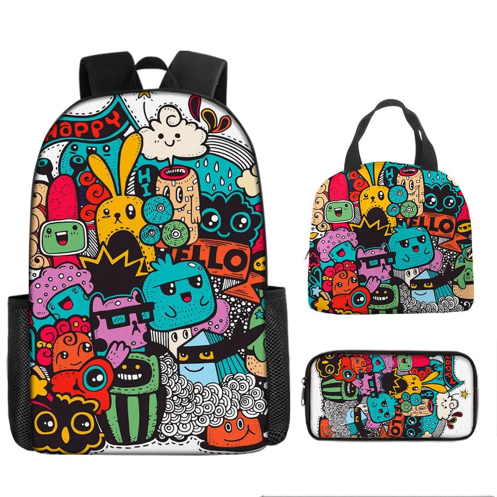 Class Garden Cartoon Primary and Secondary School School Bag Children's Backpack Backpack Three-piece Set