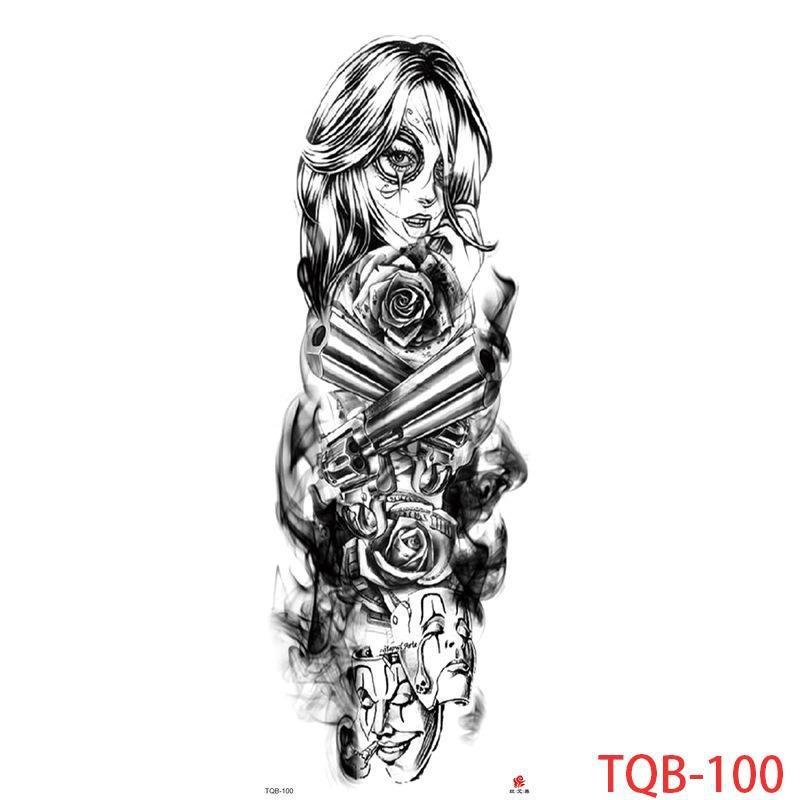 1 PC 480*170MM Large Temporary Tattoos Sleeve for Men Women Full Arm Selleve Tattoos Temporary Realistic Fake Wolf Tiger Lion Tattoo