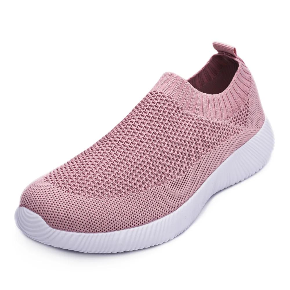 Fashion 2025 Spring Women Shoes Knitting Sock Sneakers Women Flat Shoes Casual Breathable Sneakers Flats Walking Shoes for Women