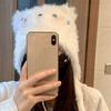 Y2k Plush Puppy Hat Warm Ear Protection Hat Animal Cartoon Fleece Hat  Woman