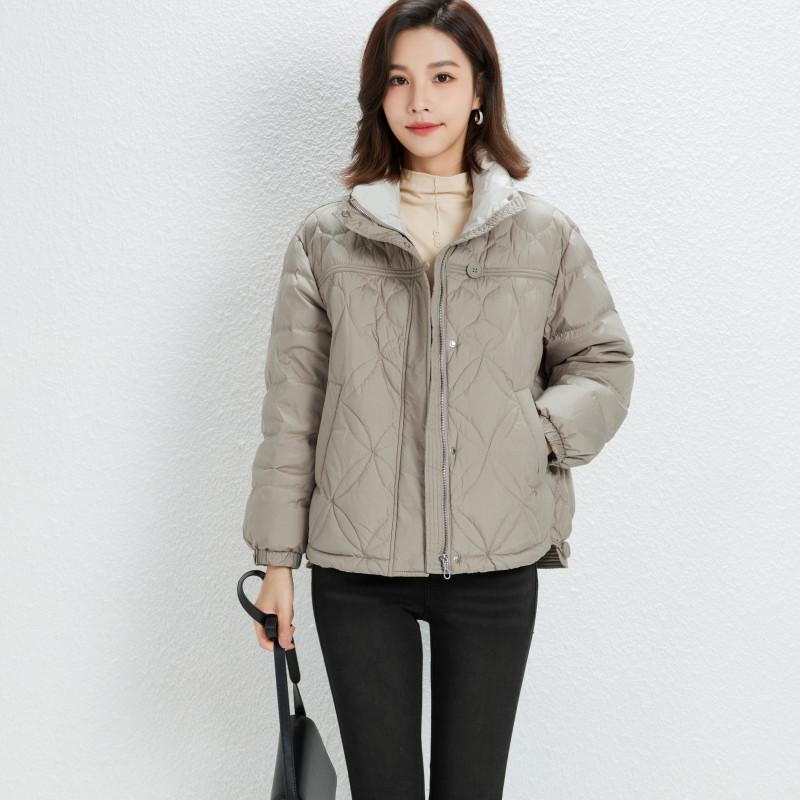 Пуховик женский 2024 новый 90% белый утиный пух модный свободный короткий маленький зимний пальто прилив