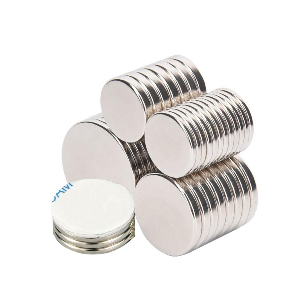 5pcs Round Sticky Magnets Disc NdFeB Powerful Magnets Neodymium Magnet Adhesive Magnet Refrigerator