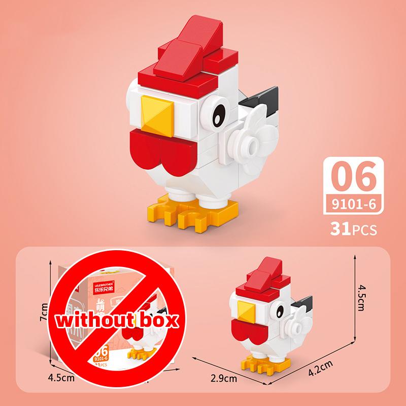 Lele Brother Конструктор Милые Домашние Животные Фермы Свинья Осел Собака Петух Утка Ящерица MOC Городская Сцена Собранные Сделай Сам Кирпичики