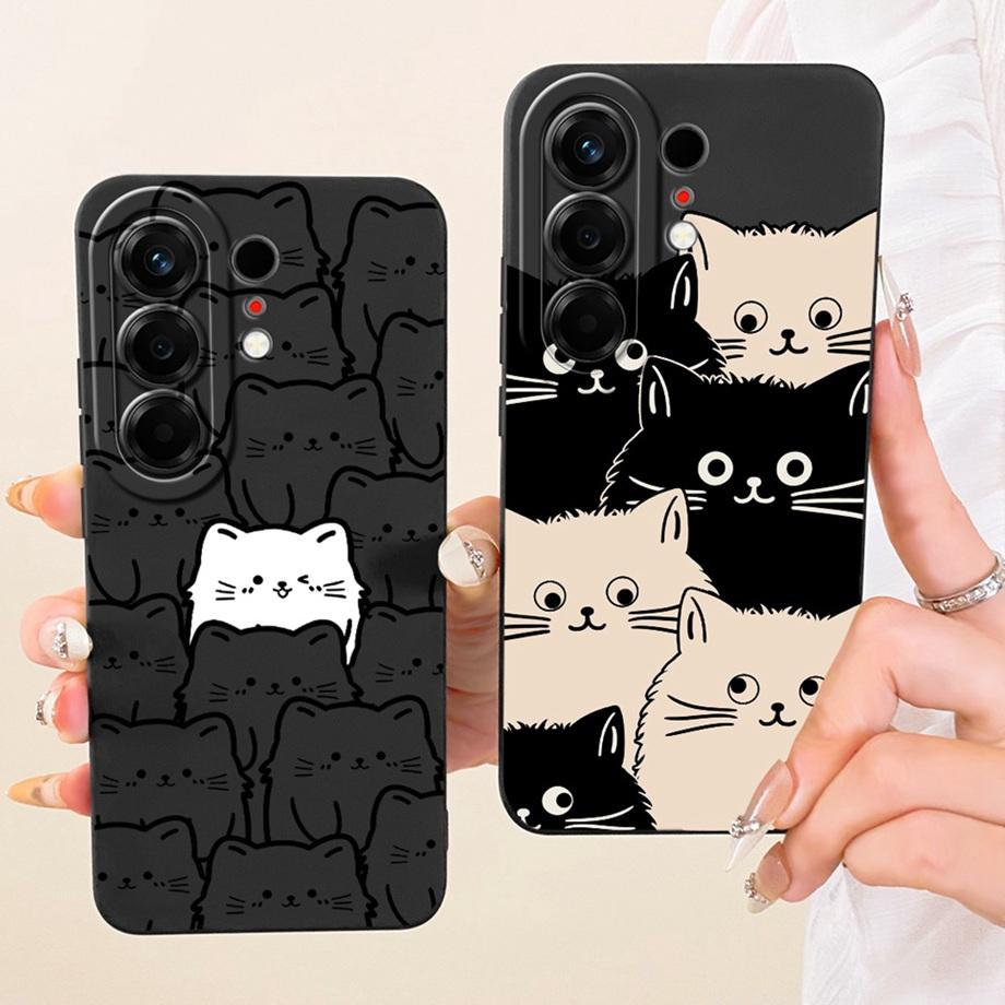 Soft Silicone Phone Case For Tecno Camon 50 Pro 4G Black Cat Cartoon Dragon Animals Pattern Bumper For Camon 50Pro CN5c Cover