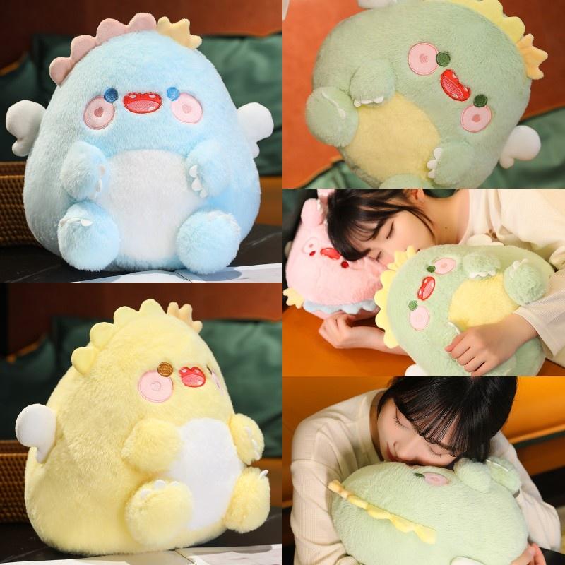 Милая плюшевая игрушка-подушка Ангел Динозавр для детей, набивка ПП-хлопком, мягкая ткань, идеальный подарок на день рождения, 30*26см