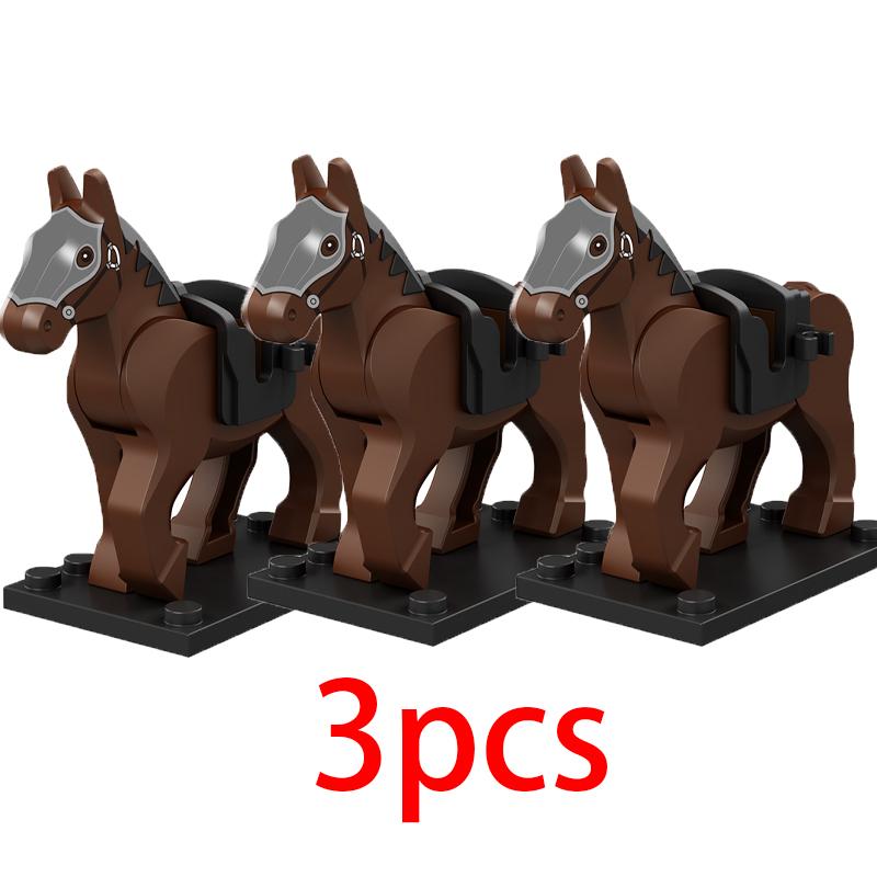 Средневековый Военный Замок Рыцарь Строительные Блоки Езда на Лошади Волк Медведь Слон Животное Жилет Оружие Флаг Седло Игрушка Кирпич Подарок A06