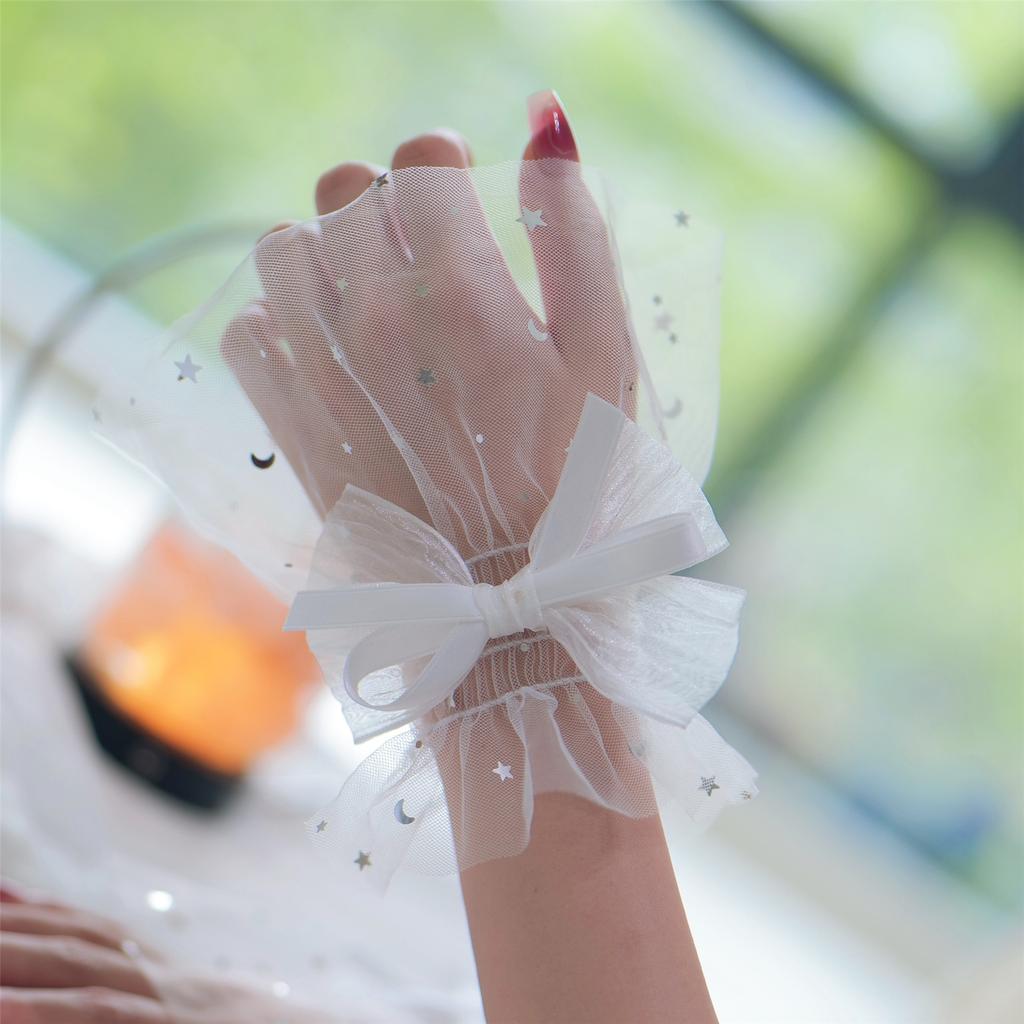 Sparkling Star Sequins Arm Sleeves Nail Art Photography Hand Sleeves Elastic Arm Covers for Bridal Shower Formal Event