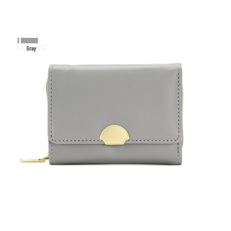 Женский короткий кошелек на молнии 2024 года: Компактный двойной кошелек с отделением для монет и карточек