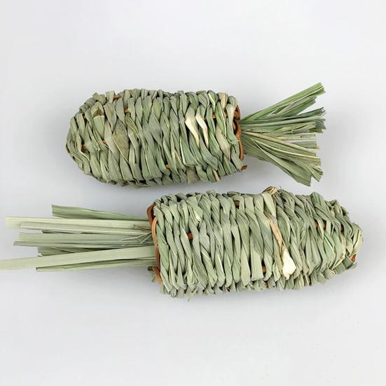 Игрушка для маленьких животных, натуральная трава, плетение ручной работы, игрушка для шлифования зубов, хомяк, кролик, морковь