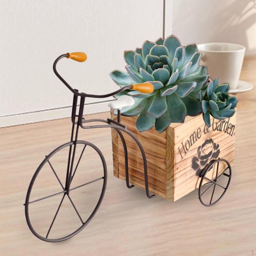 Flower Pot Planter Creative Ornament Bonsai Wooden Box for Yard Garden Indoor