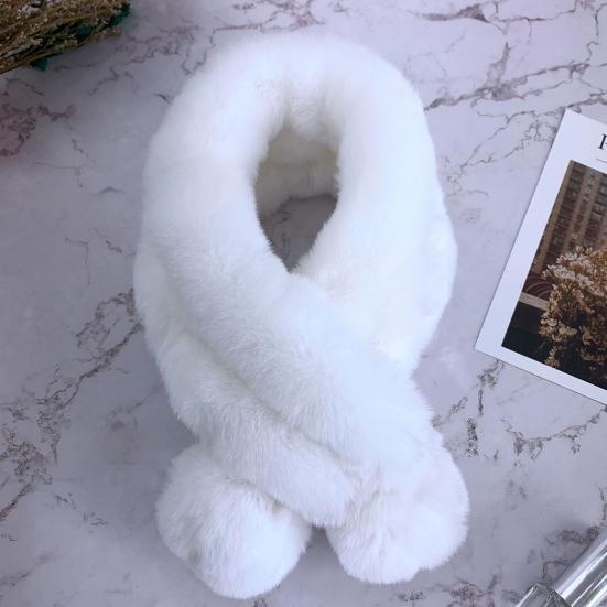 Утолщенный широкий плюшевый шарик благородный терможенский осенний шарф зимний сплошной искусственный мех