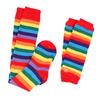Осенне-зимние радужные чулки полосатые носки перчатки выше колена рукав школьная форма JK женская хеллоуин рождественский подарок