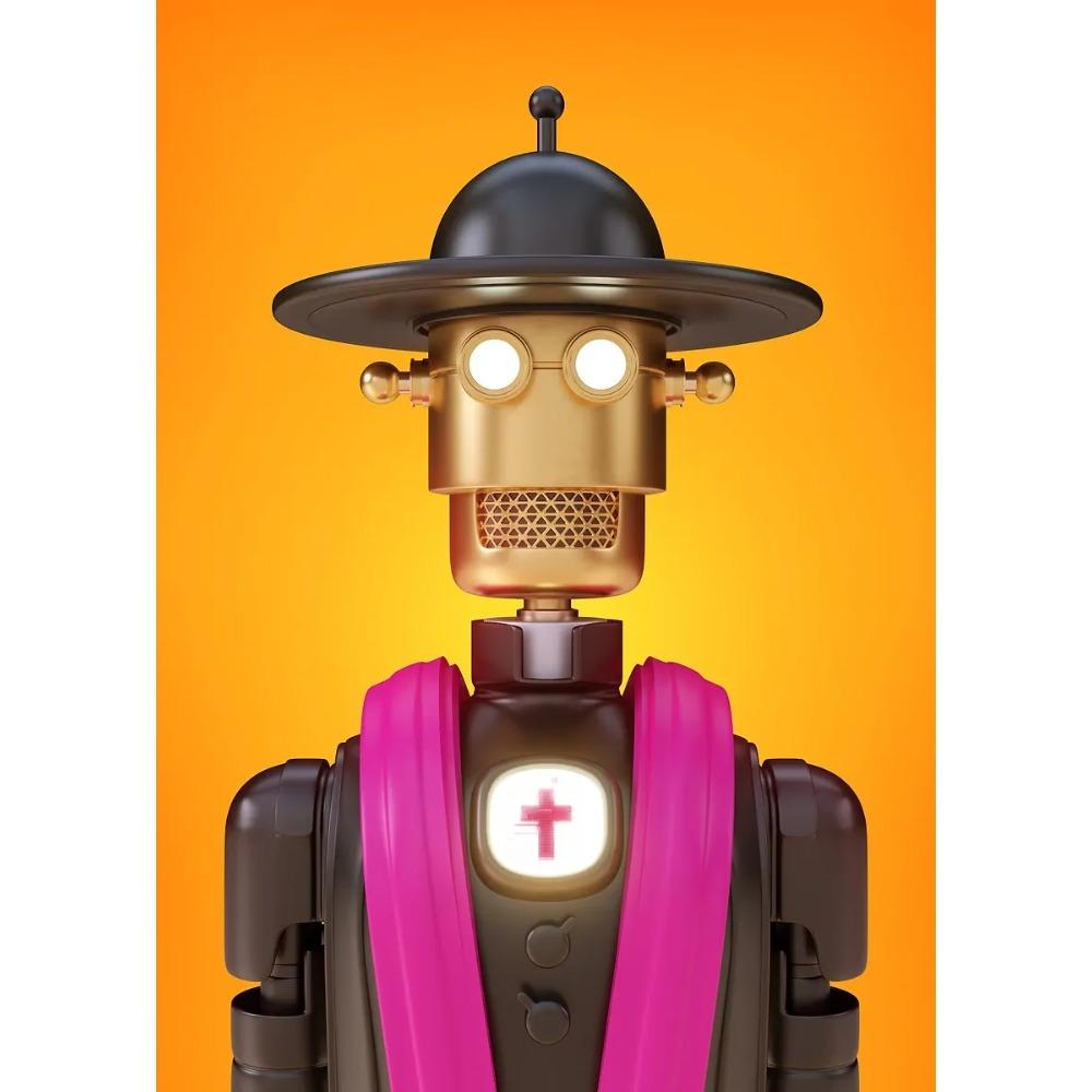 Realistic Abstract Robots Surrealism Posters Cool Robot Priest Modern Prints Canvas Wall Art Pictures Home Living Room Decor