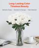 120 Pcs White Roses Artificial Flowers Realistic Bouquet Xmas Home Decor