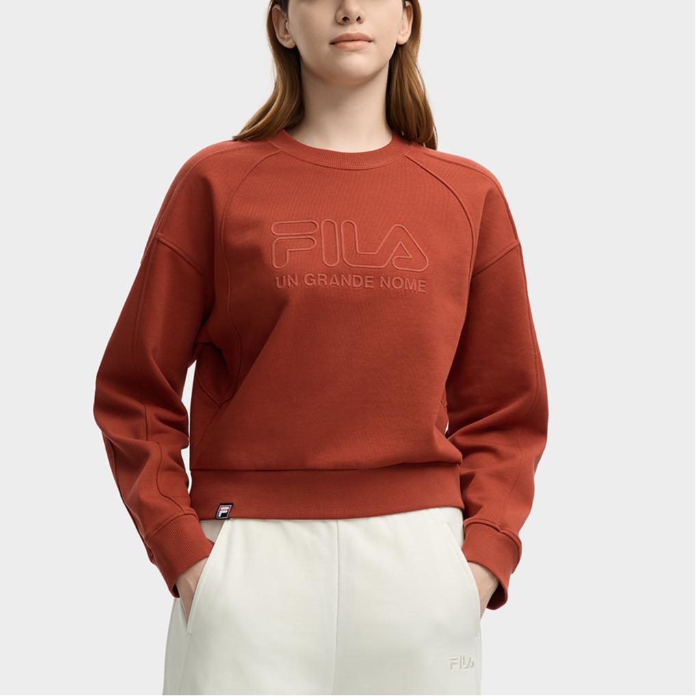 Fila Оригинальный Повседневный Классический Универсальный Мягкий Удобный Свободный Свитшот Женский свитшот Вода-Красный F11W549207FRD