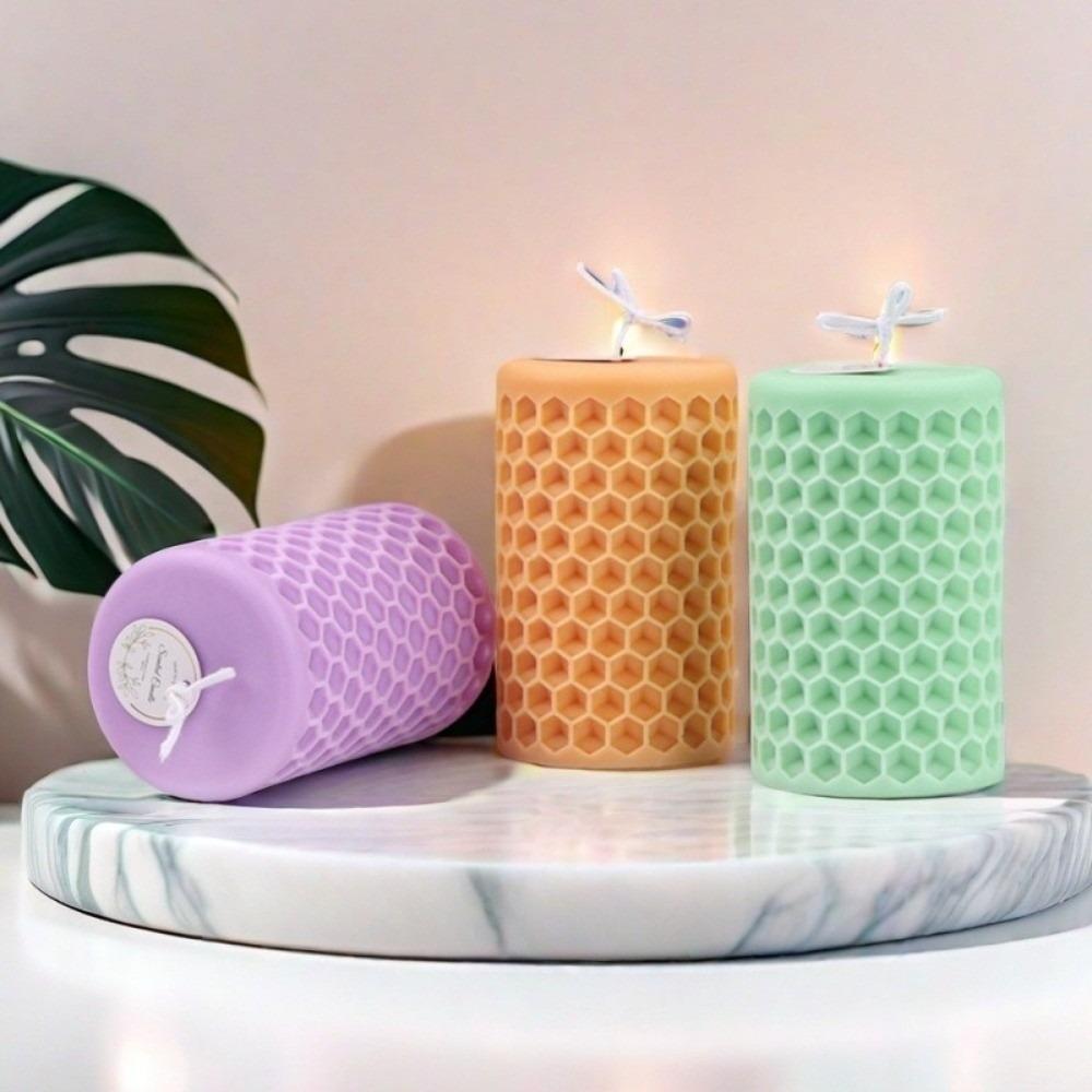DIY Cylinder Mold Concave Dot Pillar Candle Mold Beehive Candle Mold Scented Candle Making