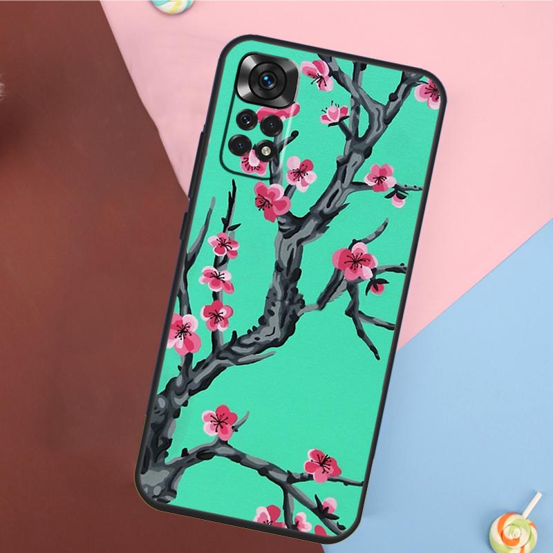 Цветочный чехол 'Цветущая вишня' для Xiaomi Redmi Note 13 14 Pro 12 11 9 10 9S 10S 11S 12S Redmi 14C 10C 12C 13C