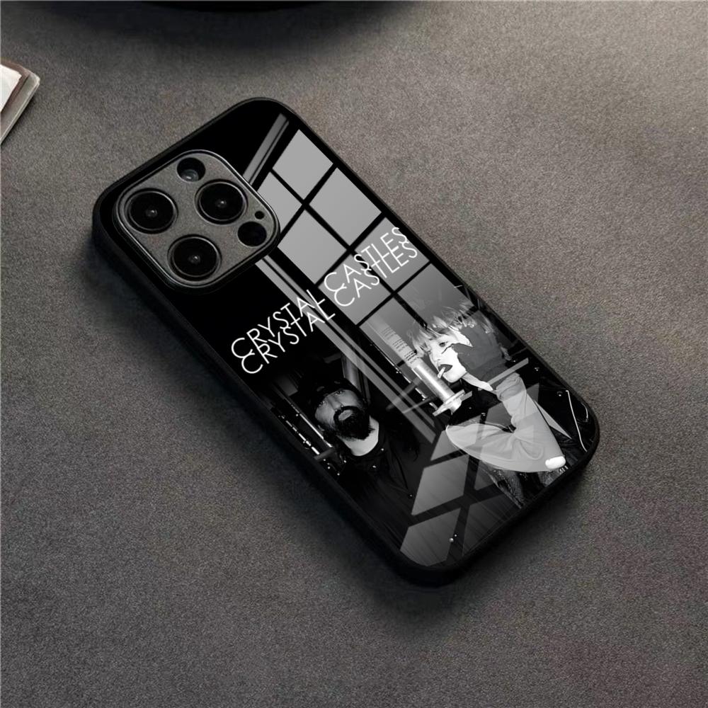 Чехол для телефона Band C-Crystal Castles для iPhone 17 16 Pro 15 Pro Max 14 13 12 11 X XR XS Max Plus SE Стеклянная крышка