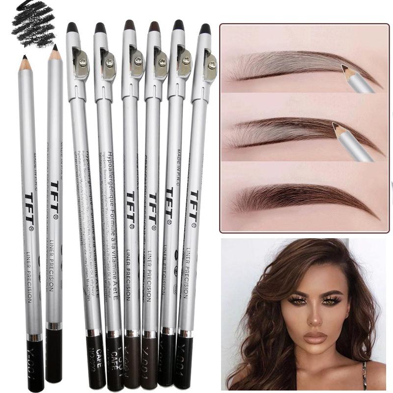 1/3pc Eye Brow Pencil Waterproof Professional Eye Makeup Pen Tip Easy Natural Black Brown Cosmetic Eyebrow With Sharpener