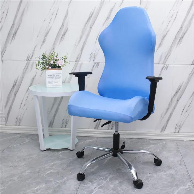 Office Computer Gaming Chair Covers Stretch Spandex Armchair Gamer Seat Cover Printed Household Racing Desk Rotating Slipcovers