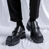 Горячая распродажа Черные мужские кожаные туфли на толстой подошве Роскошный дизайнерский стиль ПЛАТЬЕ деловая вечеринка взрослые повседневные модные туфли