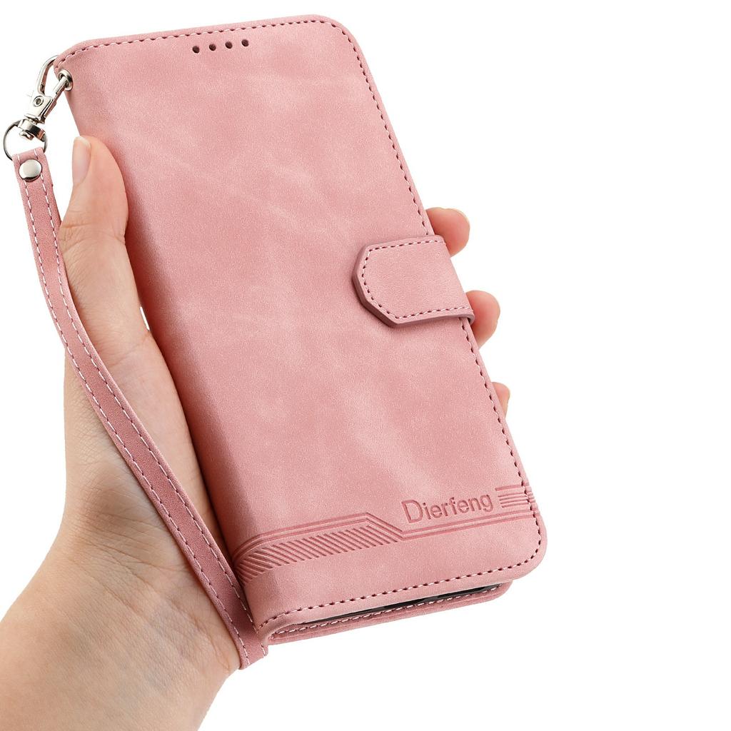 DIERFENG DF-03 For Honor 400 Lite 5G Case Lines Imprint Wallet Leather Phone Cover