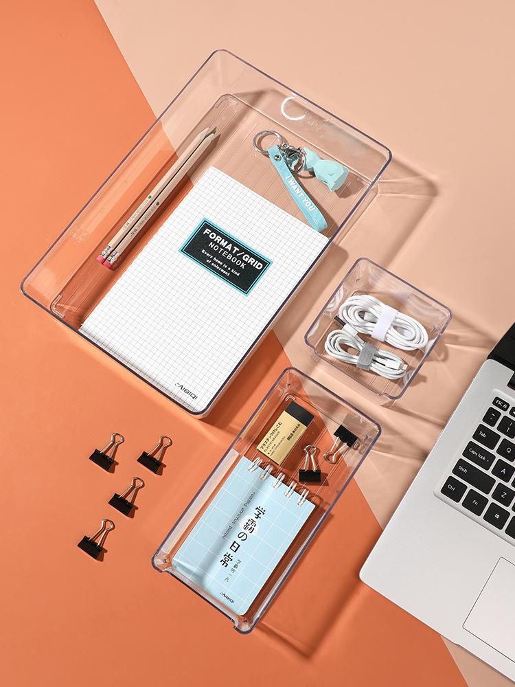 Прозрачный ПЭТ-контейнер для хранения косметики и средств по уходу за кожей для стола или общежития