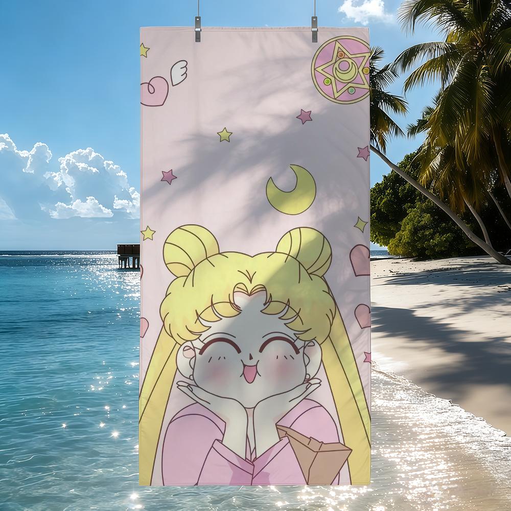 Комикс S-Sailor M-Moon Полотенце для плавания, йоги, спортзала, быстросохнущее, мягкое и приятное для кожи, пляжные полотенца, всесезонное