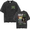 Vintage Washed Feid Vs Ferxxo Tour 2026 T Shirt Rapper Feid Ferxxo Fans Pop Short Sleeve Tshirts Mens Hip Hop Clothing Tshirt