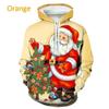 Merry Christmas Santa Claus Graphic Hoodie For Men Snowman Elk 3D Print Sweatshirt Casual Loose Pullover Long Sleeve Hoodies Top