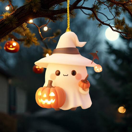 Halloween Ornament Cute Ghost Pumpkin Decor Car Interior Decor Pendant Decoration for Halloween Party Gift